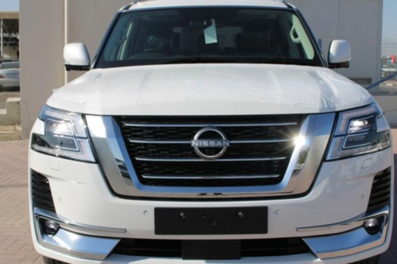 White Nissan Patrol SUV front view showcasing magic of this true SUV legend and game-changer
