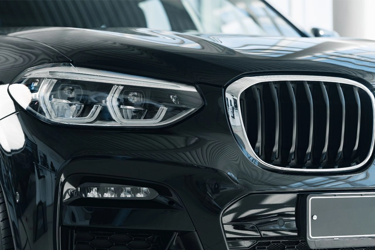 BMW luxury car front grille and headlight close-up Daytona Exotics bringing world's finest luxury cars to India with no limits